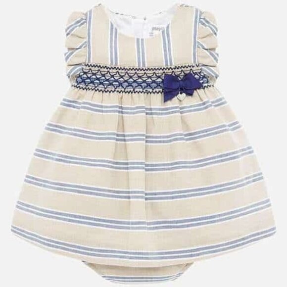 Mayoral Striped Girls Linen Dress 6-9m‎ - Picture 1 of 9